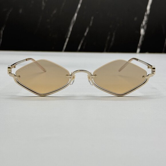 NEW GUCCI SUNGLASSES GOLD WOMEN GEOMETRIC EYEWEAR GUCCI GG1604S 003 main image 8
